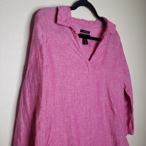 Tahari| Linen Tunic Top